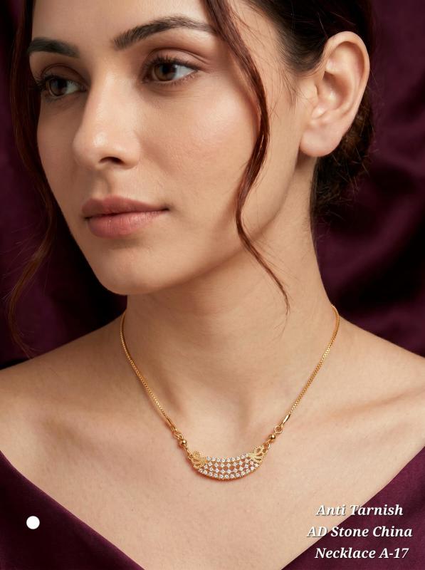 Anti tarnisha ad stone china necklace A 17 Wholesale artificial jewelry supplier